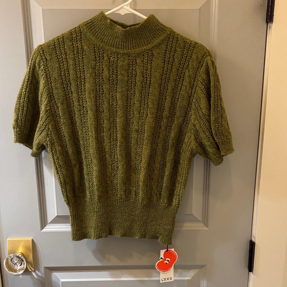 Olive Green Cable Knit Sweater